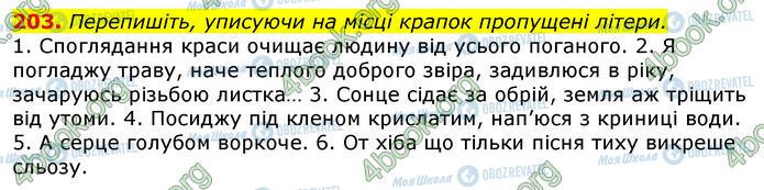 ГДЗ Українська мова 10 клас сторінка 203